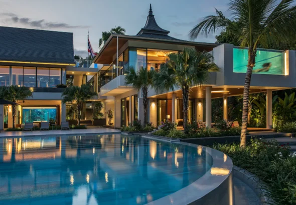 TRV-Main-_-Villa-One-Infinity-Pools-Evening